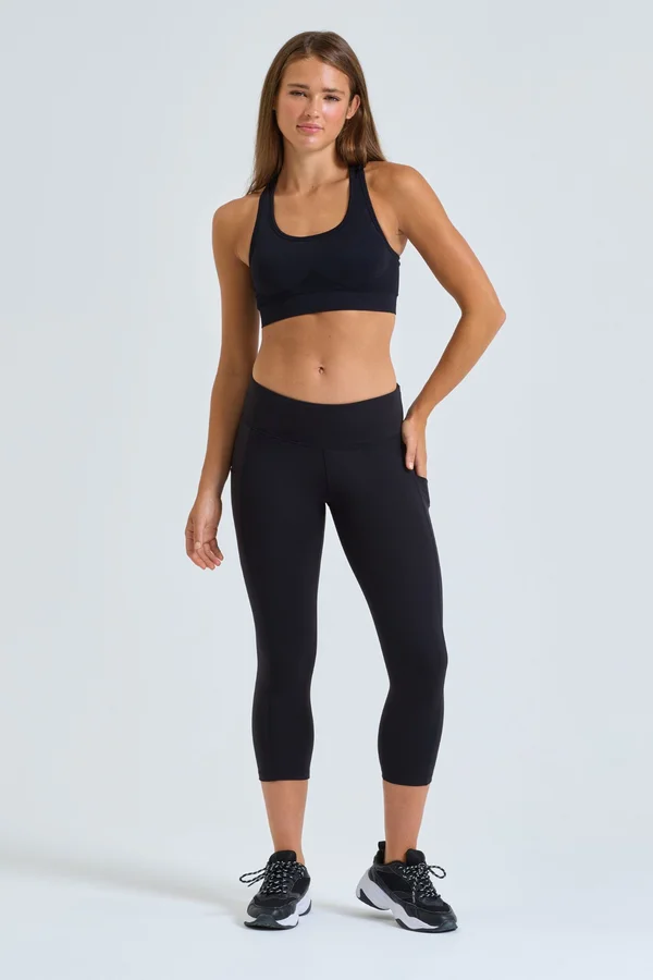 Women´s Recycled Performance Leggings ¾ Length Black
