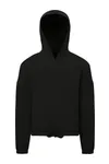 Kids Recycled Cropped Oversize Hoodie Black