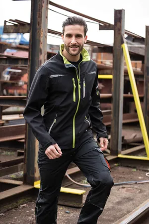 Men´s Softshell Jacket Black / Lime