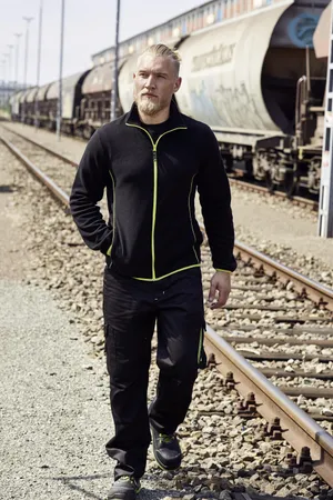 Men´s Professional Fleece Jacket Black / Lime