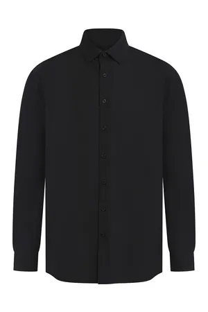 Men´s Long Sleeved ´Cotton Feel´ Coolplus® Shirt Black