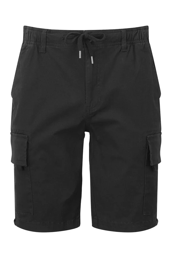Men´s Drawstring Cargo Utility Shorts Black