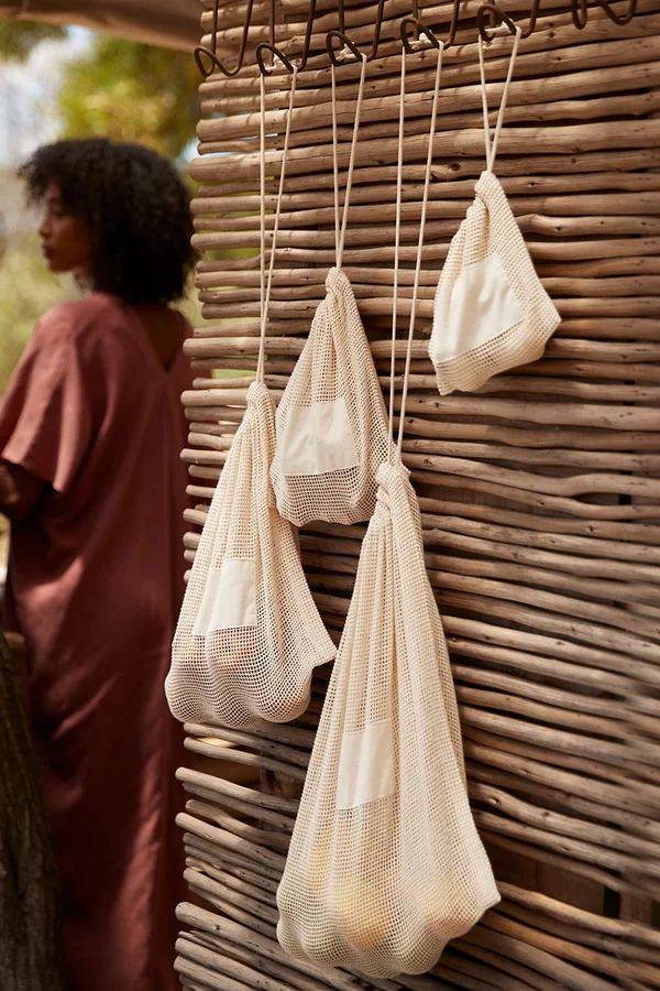 Organic Cotton Mesh Sacks Natural