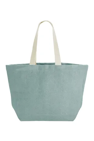Soft Washed Jute Beach Bag Duck Egg Blue