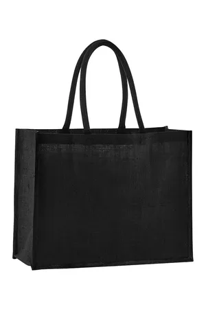 Natural Starched Jute Classic Shopper Black / Black