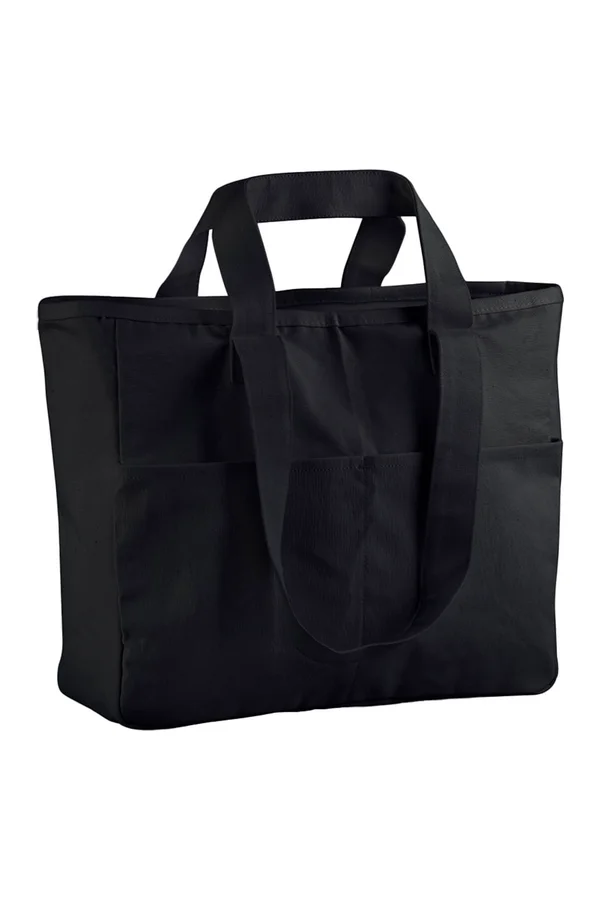 Double Handle Cargo Pocket Bag Black