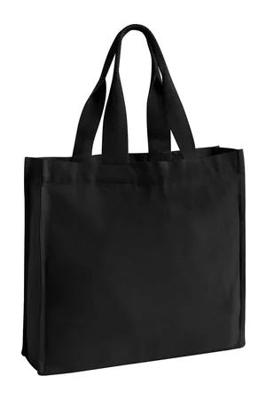 Chevron Handle Shopper Black