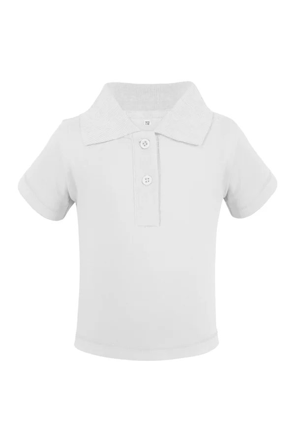 Organic Baby Polo Short Sleeve Teddy 01 White