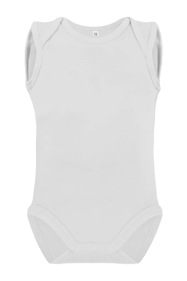 Organic Baby Bodysuit Sleeveless Rebel 03 White