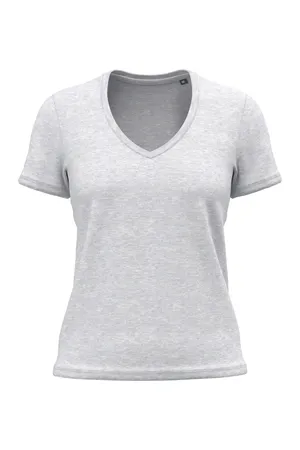 Damen-T-Shirt BIO150 mit V-Ausschnitt Ash Heather