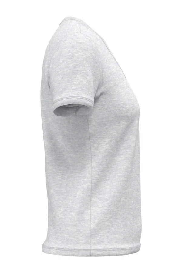 Damen-T-Shirt BIO150 mit V-Ausschnitt Ash Heather