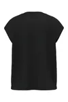Nachhaltiges ärmelloses Damen-T-Shirt mit Schulterpolstern Black