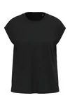 Nachhaltiges ärmelloses Damen-T-Shirt mit Schulterpolstern Black