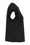 Nachhaltiges ärmelloses Damen-T-Shirt mit Schulterpolstern Black