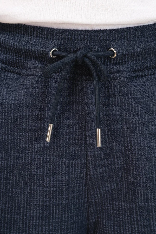 Strukturierte Herren-Bermudas Navy Blue