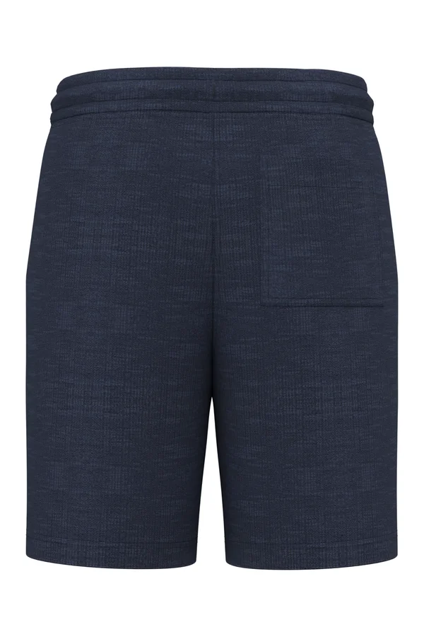 Strukturierte Herren-Bermudas Navy Blue