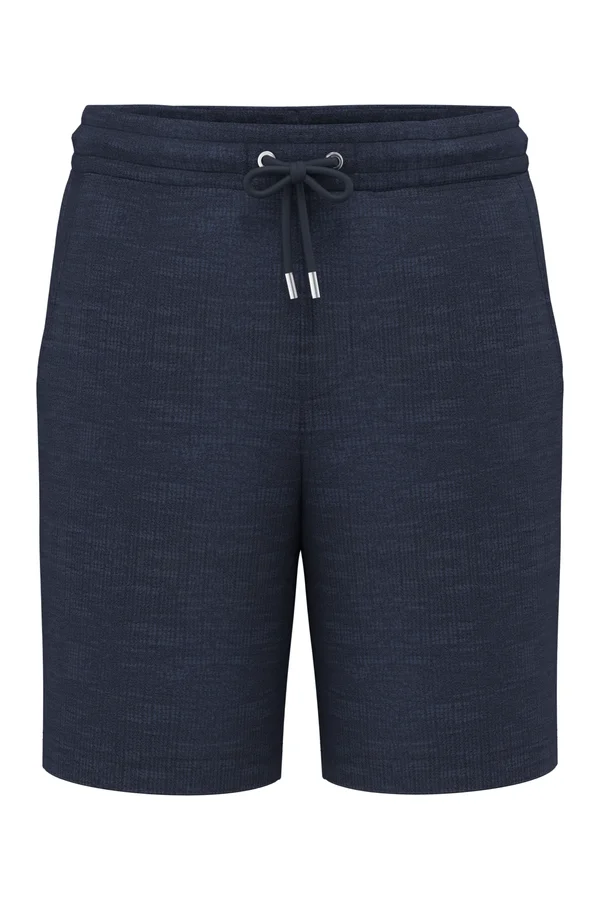 Strukturierte Herren-Bermudas Navy Blue