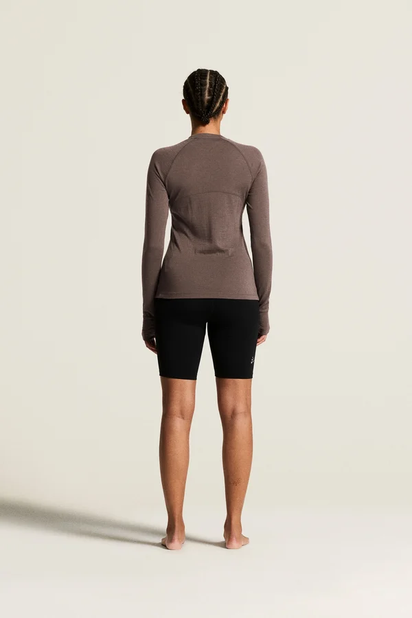 Wool Comfort RN LS W Plum Taupe