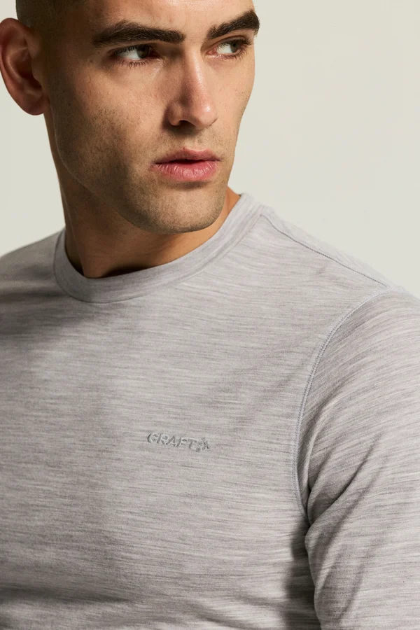 Wool 95 LS CN M Grey/Melange