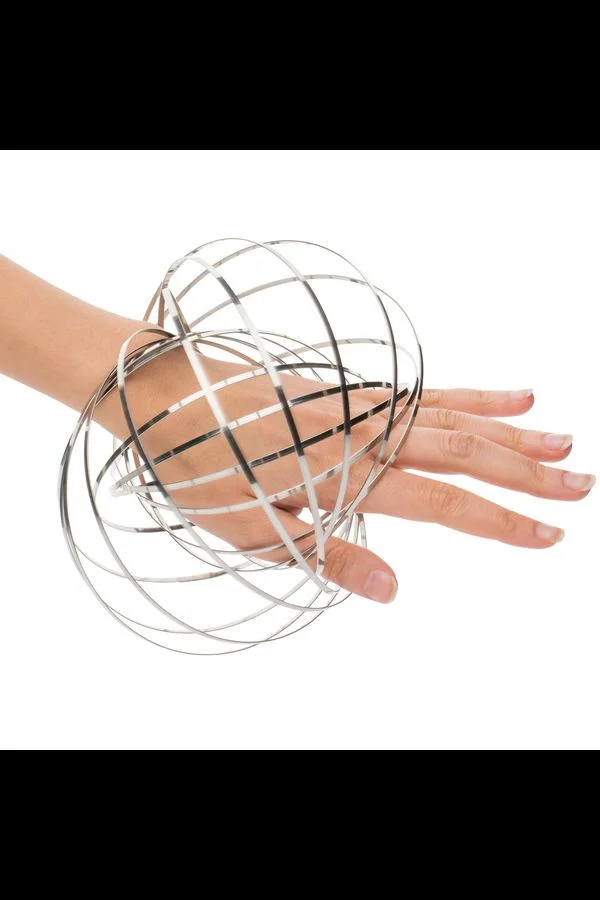 Kinetic Spring Toy REFLECTS-FLOWRING silber
