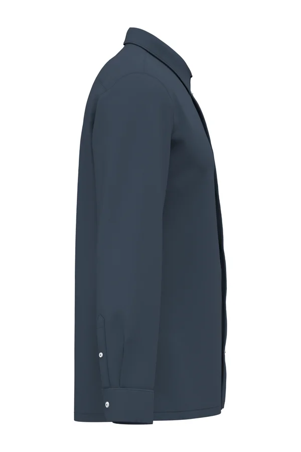 Umweltfreundliches, ausgewaschenes Herrenhemd aus Pikee-Strick Washed Navy Blue