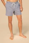 Umweltfreundliche gestreifte Badeshorts für Herren White / Navy Blue Stripes