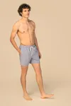 Umweltfreundliche gestreifte Badeshorts für Herren White / Navy Blue Stripes
