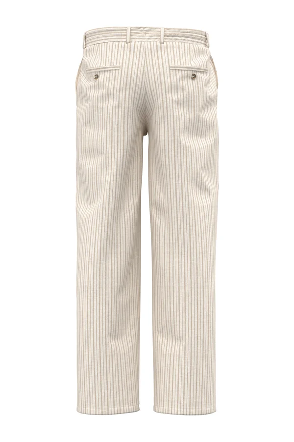 Gestreifte Leinenhose für Herren Ivory / Wet Sand Stripes