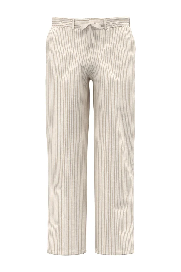 Gestreifte Leinenhose für Herren Ivory / Wet Sand Stripes