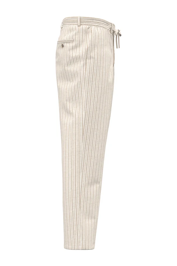 Gestreifte Leinenhose für Herren Ivory / Wet Sand Stripes