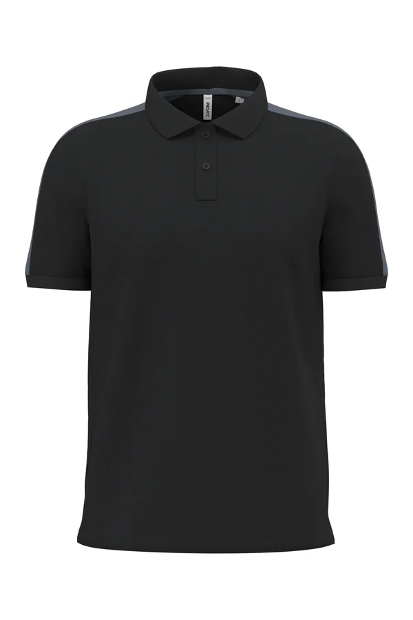 Zweifarbiges Unisex-Teamwear-Poloshirt Black / sporty grey