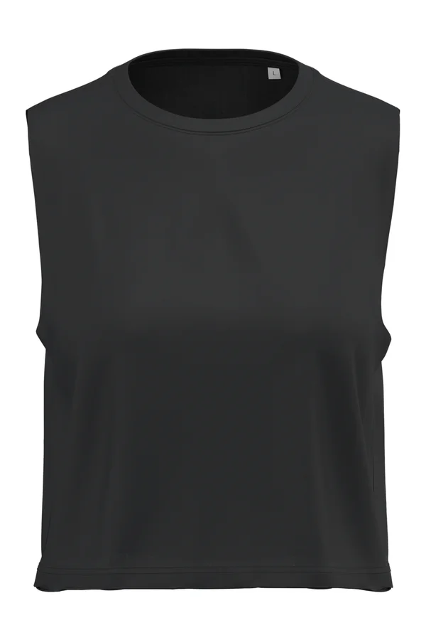 Ärmelloses Cropped-T-Shirt für Damen Black