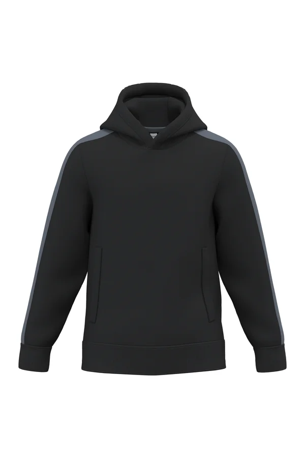 Zweifarbiger Kinder-Teamwear-Hoodie Black / sporty grey
