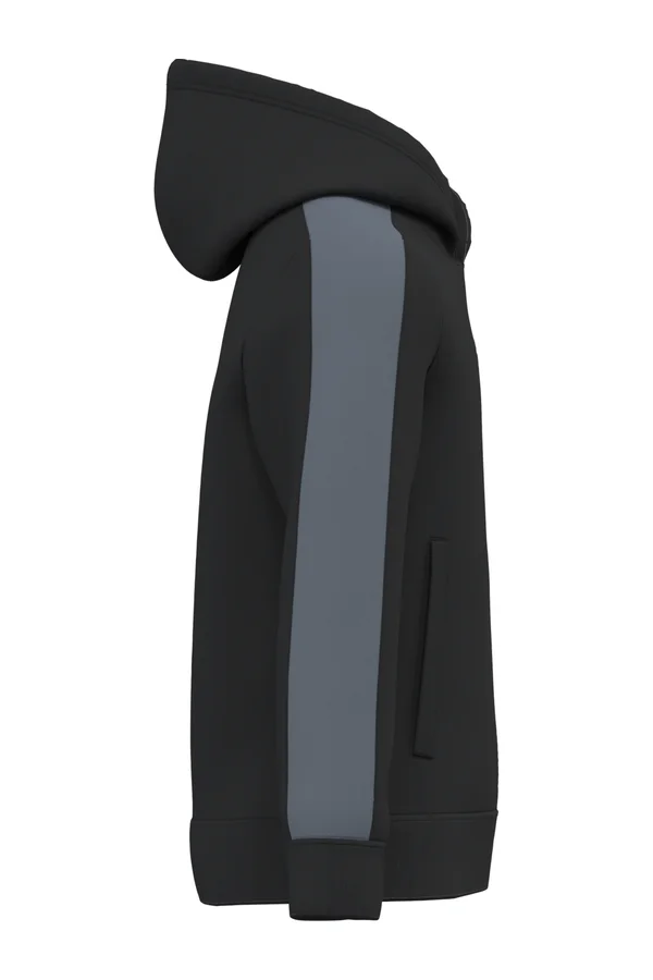 Zweifarbiger Kinder-Teamwear-Hoodie Black / sporty grey